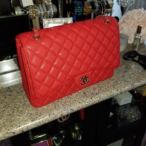 Quilted mixed with PU leather bag